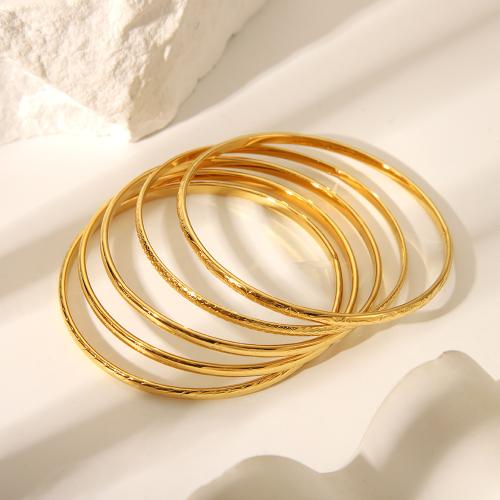 Stainless Steel Bangle, 304 Stainless Steel, Vacuum Ion Plating, fashion jewelry & Unisex & different designs for choice, golden, Sold By PC