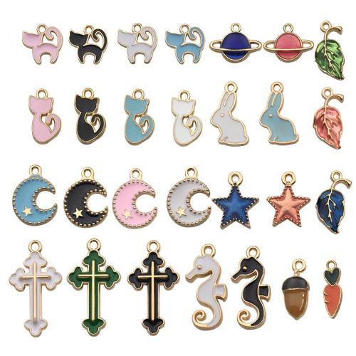 Tibetan Style Enamel Pendants, plated, DIY, more colors for choice, 100PCs/Bag, Sold By Bag