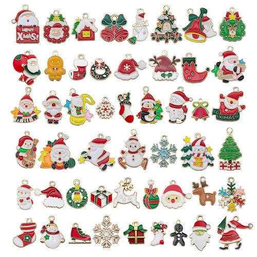 Tibetan Style Christmas Pendants, plated, Christmas Design & DIY & enamel, more colors for choice, Sold By Bag