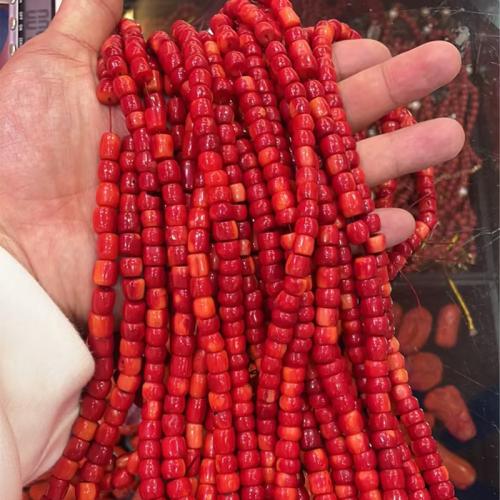 Abalorios de Coral, Coral natural, Bricolaje, Rojo, beads length 7-8mm, longitud:aproximado 16 Inch, Vendido por UD