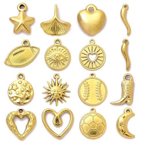 Stainless Steel Pendants, 304 Stainless Steel, Vacuum Ion Plating, Different Shape for Choice & DIY, more colors for choice, 10PCs/Bag, Sold By Bag