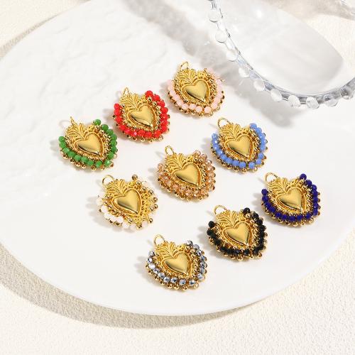 Brass Heart Pendants, with Plastic, gold color plated, DIY, more colors for choice, nickel, lead & cadmium free, Sold By PC