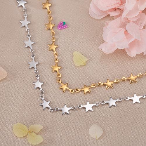 Stainless Steel Jewelry Chain, 304 Stainless Steel, Star, plated, DIY & different size for choice, more colors for choice, Sold By m