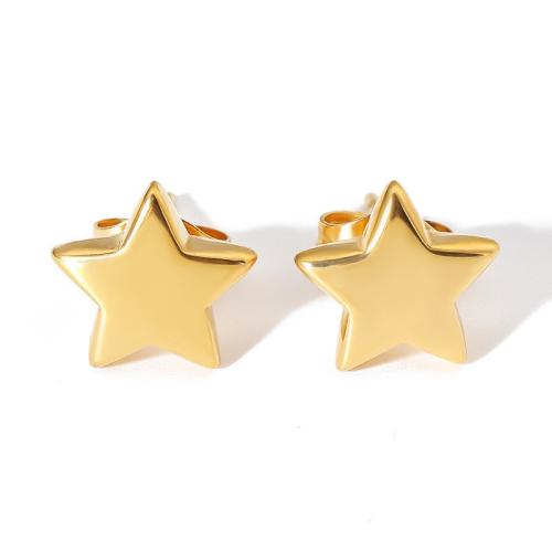 Stainless Steel Stud Earrings, 304 Stainless Steel, Star, plated, fashion jewelry & for woman, more colors for choice, Sold By Pair