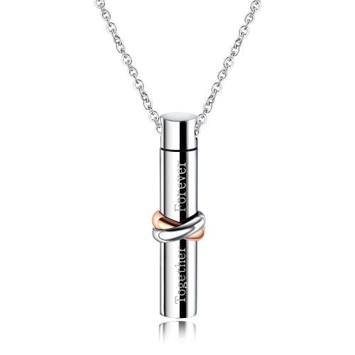 Cremation Jewelry Ashes Urn Necklace, 304 Stainless Steel, plated, can open and put into something & Unisex & different styles for choice, original color, Length:500 mm, Sold By PC