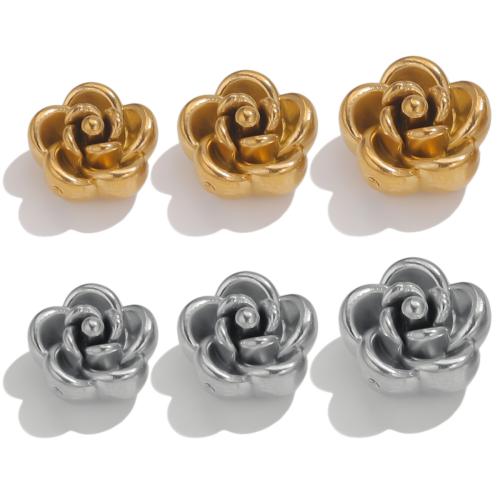 Stainless Steel Beads, 304 Stainless Steel, Flower, plated, DIY & different size for choice, more colors for choice, 10PCs/Bag, Sold By Bag