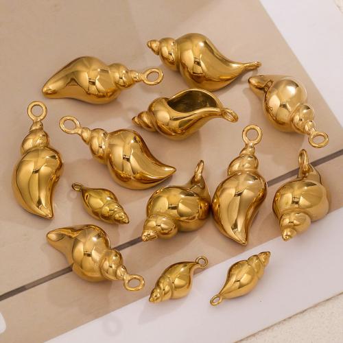 Stainless Steel Animal Pendants, 304 Stainless Steel, Conch, plated, DIY & different styles for choice, more colors for choice, 4PCs/Bag, Sold By Bag