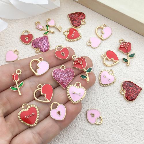 Tibetan Style Enamel Pendants, plated, DIY, more colors for choice, 100PCs/Bag, Sold By Bag