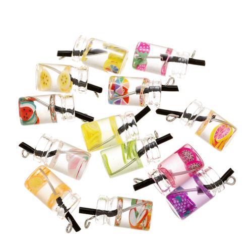 Resin Pendant, Plastic, with Resin, plated, DIY, more colors for choice, 25x10x10mm, 100PCs/Bag, Sold By Bag