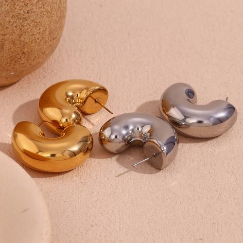 Stainless Steel Stud Earrings, 304 Stainless Steel, Vacuum Ion Plating, for woman, more colors for choice, Sold By Pair