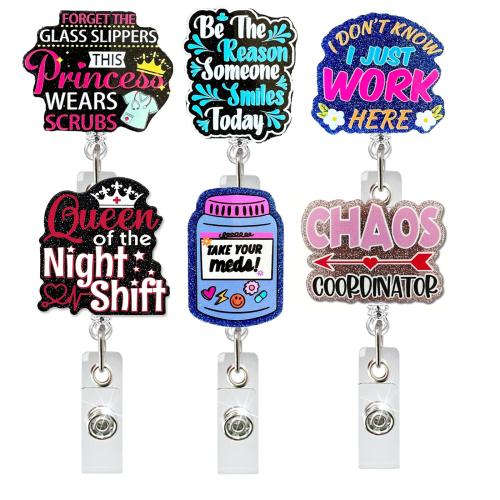 Acrylic Badge Holder, rotatable & Unisex & retractable & different designs for choice, Sold By PC