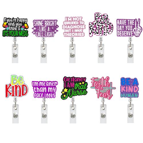 Acrylic Badge Holder, Unisex & retractable & different designs for choice, Sold By PC