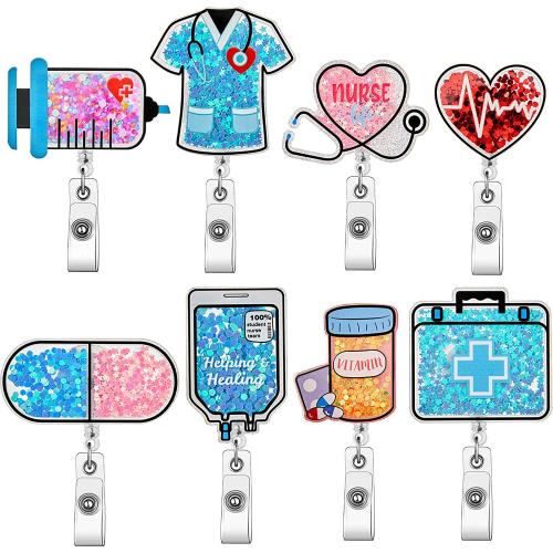 Acrylic Badge Holder, Unisex & retractable & different designs for choice, Sold By PC