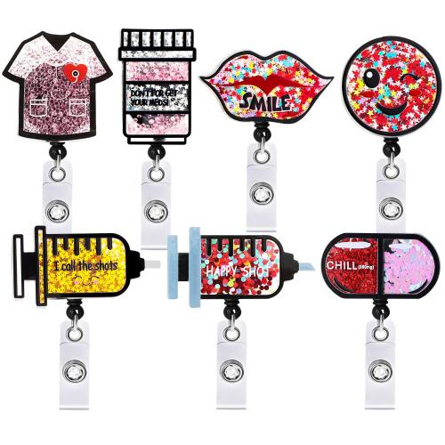 Acrylic Badge Holder, Unisex & retractable & different designs for choice, Sold By PC