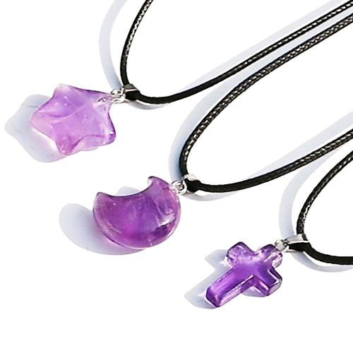 Quartz Gemstone Pendants, Amethyst, with Tibetan Style, Different Shape for Choice & DIY, more colors for choice, Sold By PC