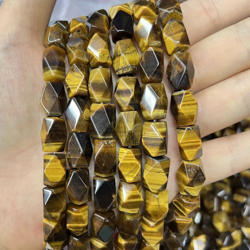 Natural Tiger Eye Beads, DIY & faceted, yellow, 8x12mm, 31PCs/Strand, Sold By Strand