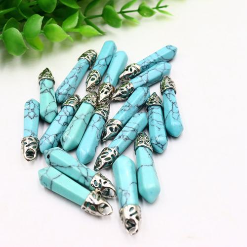 Turquoise Pendant, DIY, 40x9mm, Sold By PC