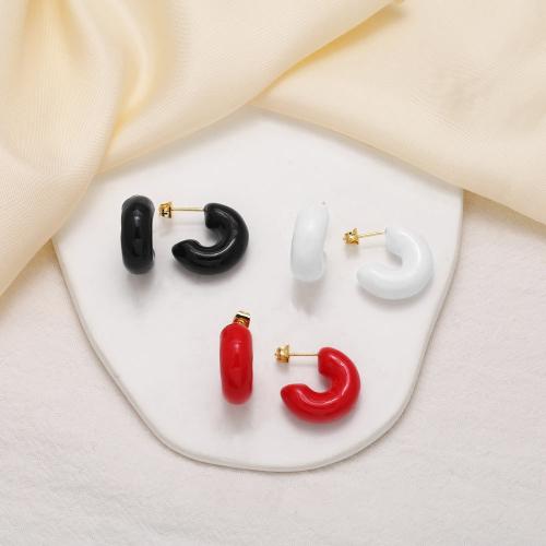 Brass Stud Earring, gold color plated, fashion jewelry & enamel, more colors for choice, nickel, lead & cadmium free, 20mm, Sold By Pair