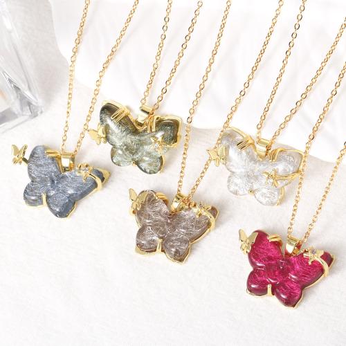 Cubic Zircon Micro Pave Brass Necklace, with Acrylic, with 5cm extender chain, Bear, gold color plated, fashion jewelry & micro pave cubic zirconia, more colors for choice, nickel, lead & cadmium free, Length:45 cm, Sold By PC