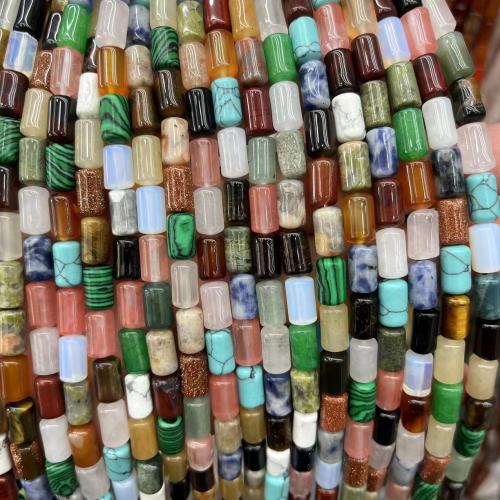 Abalorios de Gemas, Piedra natural, Columna, Bricolaje & diferentes materiales para la opción, más colores para la opción, libre de níquel, plomo & cadmio, 6x10mm, aproximado 39PCs/Sarta, Vendido por Sarta