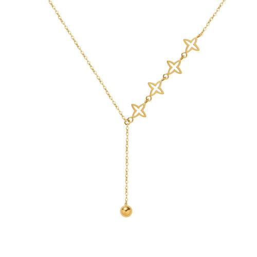 Stainless Steel Jewelry Necklace, 304 Stainless Steel, 18K gold plated, fashion jewelry & for woman & hollow, Length:Approx 41-50 cm, Sold By PC