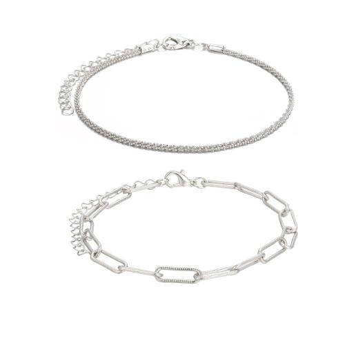 Bracelet de cheville en alliage de zinc, Placage, bijoux de mode & styles différents pour le choix & pour femme, plus de couleurs à choisir, Vendu par fixé