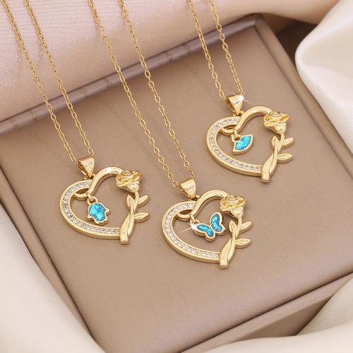 Brass Necklace, with 304 Stainless Steel Chain & Plastic, with 5cm extender chain, 18K gold plated, different styles for choice & for woman & with rhinestone & hollow, more colors for choice, Length:40 cm, Sold By PC