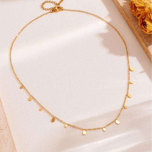 Stainless Steel Jewelry Necklace, 304 Stainless Steel, 18K gold plated, fashion jewelry & different styles for choice & for woman, Length:41-50 cm, Sold By PC