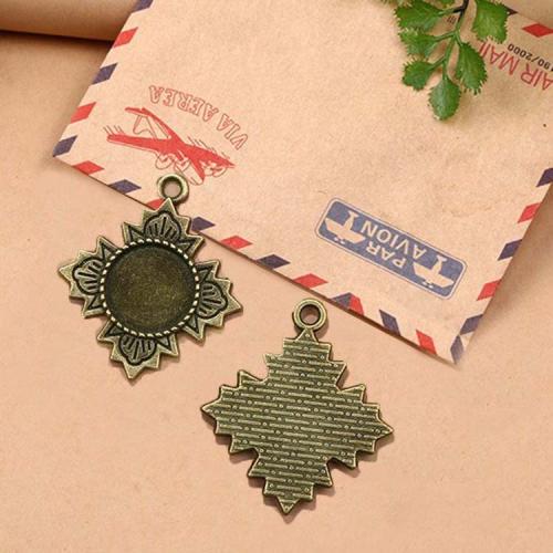 Tibetan Style Pendant Cabochon Setting, plated, DIY, 12mm, 100PCs/Bag, Sold By Bag