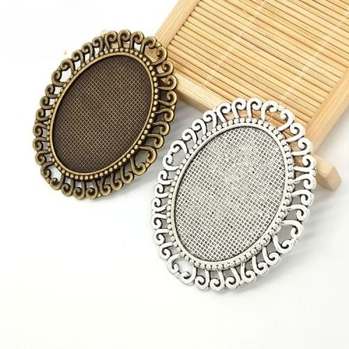 Tibetan Style Pendant Cabochon Setting, plated, DIY, more colors for choice, 30x40mm, 100PCs/Bag, Sold By Bag