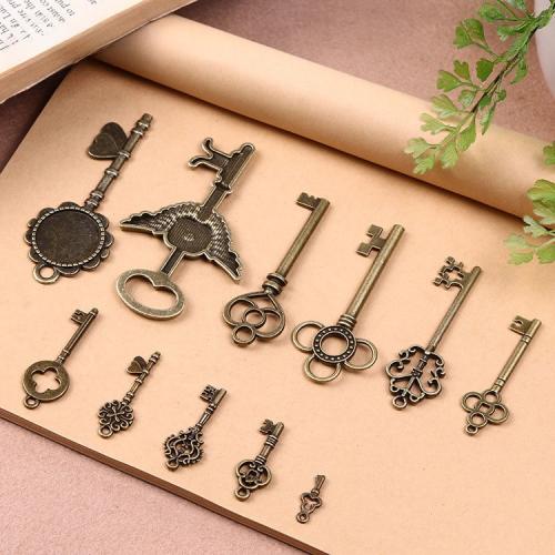 Tibetan Style Key Pendants, plated, DIY, more colors for choice, 100PCs/Bag, Sold By Bag