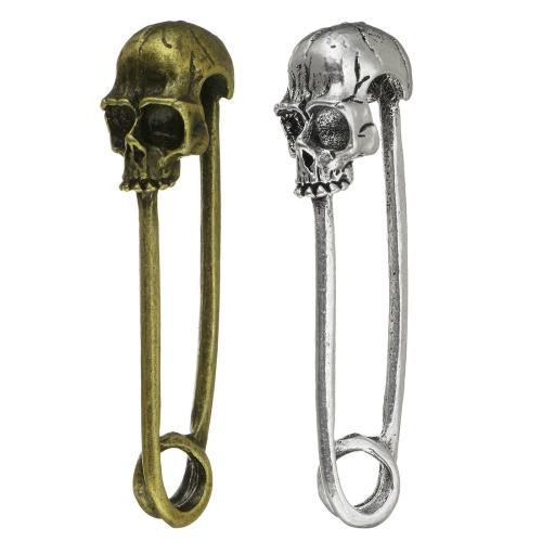 Tibetan Style Skull Pendants, plated, DIY, more colors for choice, 10x49mm, 100PCs/Bag, Sold By Bag