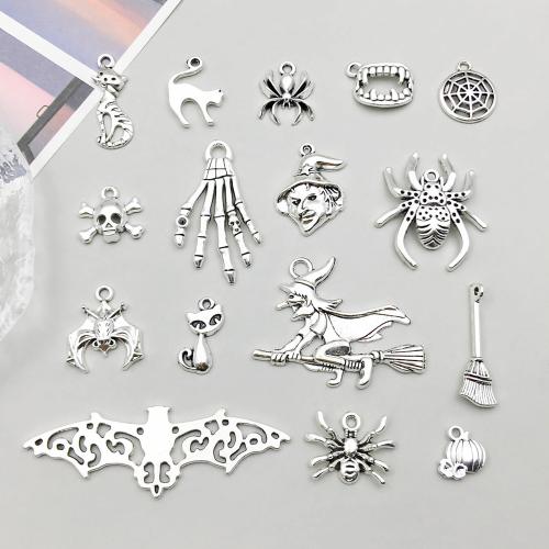 Fashion Halloween Pendant, Tibetan Style, plated, DIY, more colors for choice, 100PCs/Bag, Sold By Bag