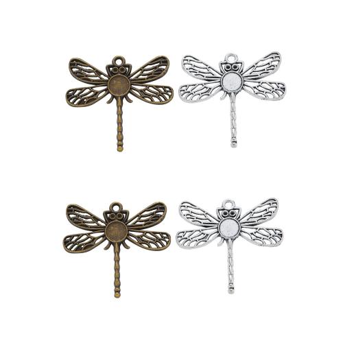 Tibetan Style Pendant Cabochon Setting, Dragonfly, plated, DIY, more colors for choice, nickel, lead & cadmium free, 42x46mm, Approx 100PCs/Bag, Sold By Bag