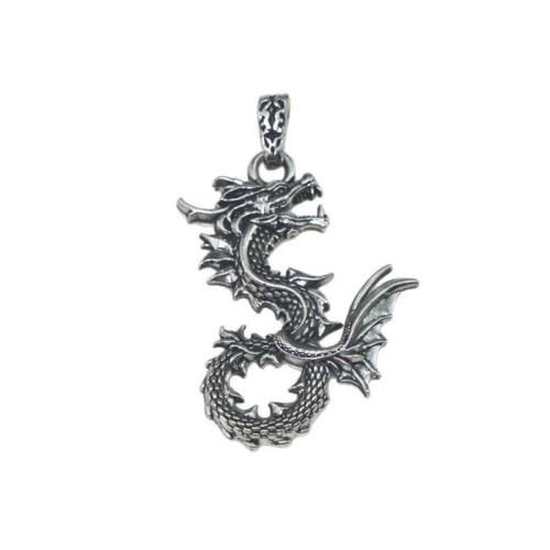 Tibetan Style Pendants, Dragon, antique silver color plated, DIY, nickel, lead & cadmium free, Sold By PC