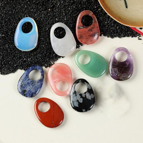 Gemstone Pendants Jewelry, Oval, DIY & different materials for choice, more colors for choice, 25x35x6mm, Hole:Approx 13mm, Sold By PC