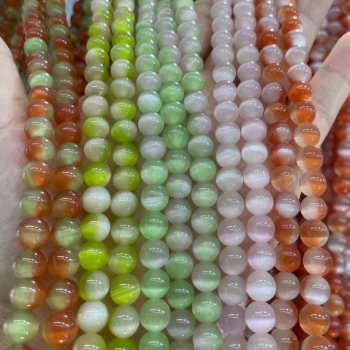 Cats Eye Jewelry Beads, Round, DIY & different size for choice & two tone, more colors for choice, Sold Per Approx 38 cm Strand