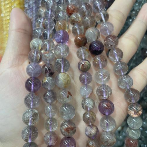 Purple Phantom Quartz Beads, Round, DIY & different size for choice, Sold Per Approx 38 cm Strand