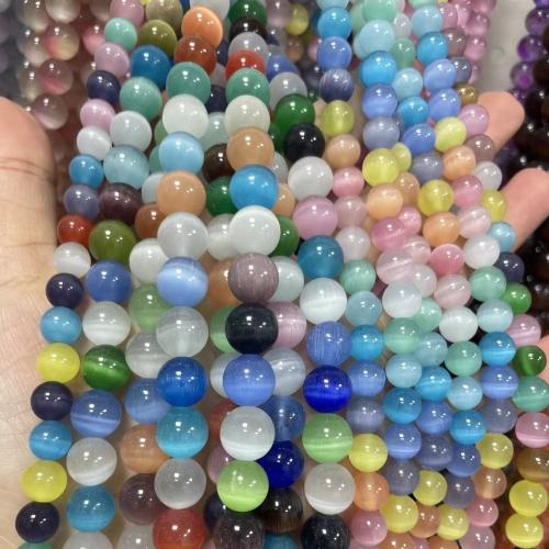 Cats Eye Jewelry Beads, Round, DIY & different size for choice, more colors for choice, Sold Per Approx 38 cm Strand