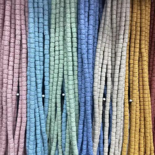 Natural Lava Beads, Column, DIY, more colors for choice, 8mm, Sold Per Approx 38 cm Strand