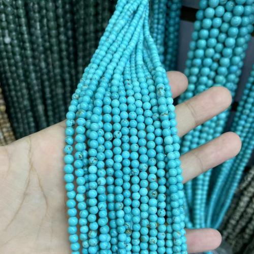 Perles turquoises, turquoise naturelle, Rond, DIY & normes différentes pour le choix, plus de couleurs à choisir, Vendu par Environ 38 cm brin