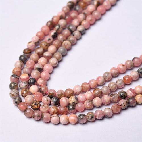 Natural Rhodonite Beads, Rhodochrosite, Round, DIY, red, 4mm, Approx 90PCs/Strand, Sold By Strand