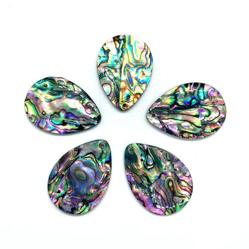 Natural Abalone Shell Pendants, Teardrop, DIY, 25x35mm, Sold By PC