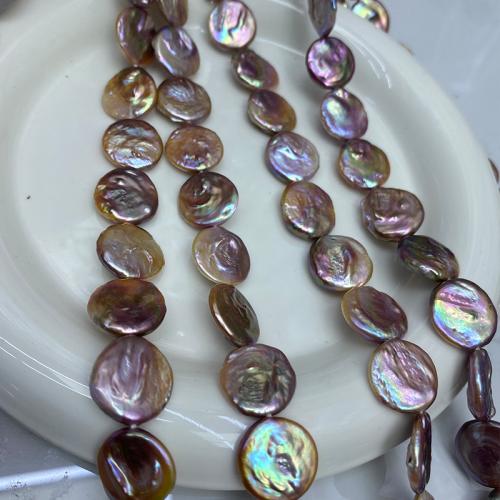 Cultured Button Freshwater Pearl Beads, Coin, DIY, about:14-15mm, Sold Per Approx 39 cm Strand