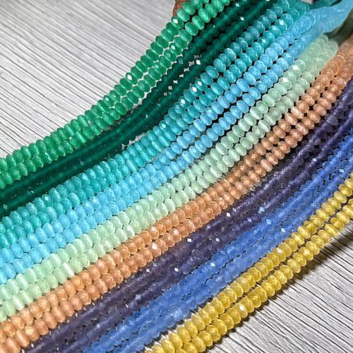 Cats Eye Jewelry Beads, DIY, more colors for choice, 2x4mm, Approx 150PCs/Strand, Sold By Strand