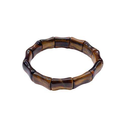 Bracelets naturelles Tiger Eye, oeil de tigre, bijoux de mode & unisexe, Jaune, 13x18mm, Longueur:Environ 21 cm, Vendu par PC