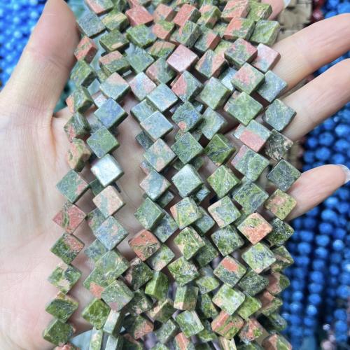 Natural Unakite Beads, with Black Stripes Rhodochrosite Stone, Rhombus, DIY, more colors for choice, 8x8mm, Sold Per Approx 38 cm Strand