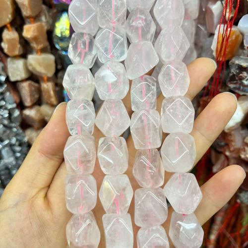 Natural Rose Quartz Beads, DIY & faceted, pink, 13x18mm, Sold By PC