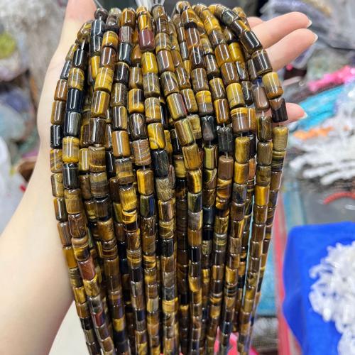 Natural Tiger Eye Beads, Column, DIY, 8x12mm, Sold By Strand