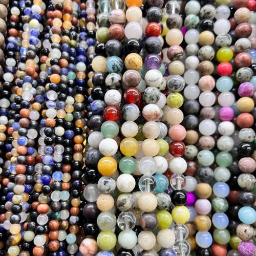 Mixed Gemstone Beads, Multi - gemstone, Round, DIY & different materials for choice, more colors for choice, Sold By Strand